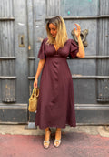 Robe longue à manches papillon