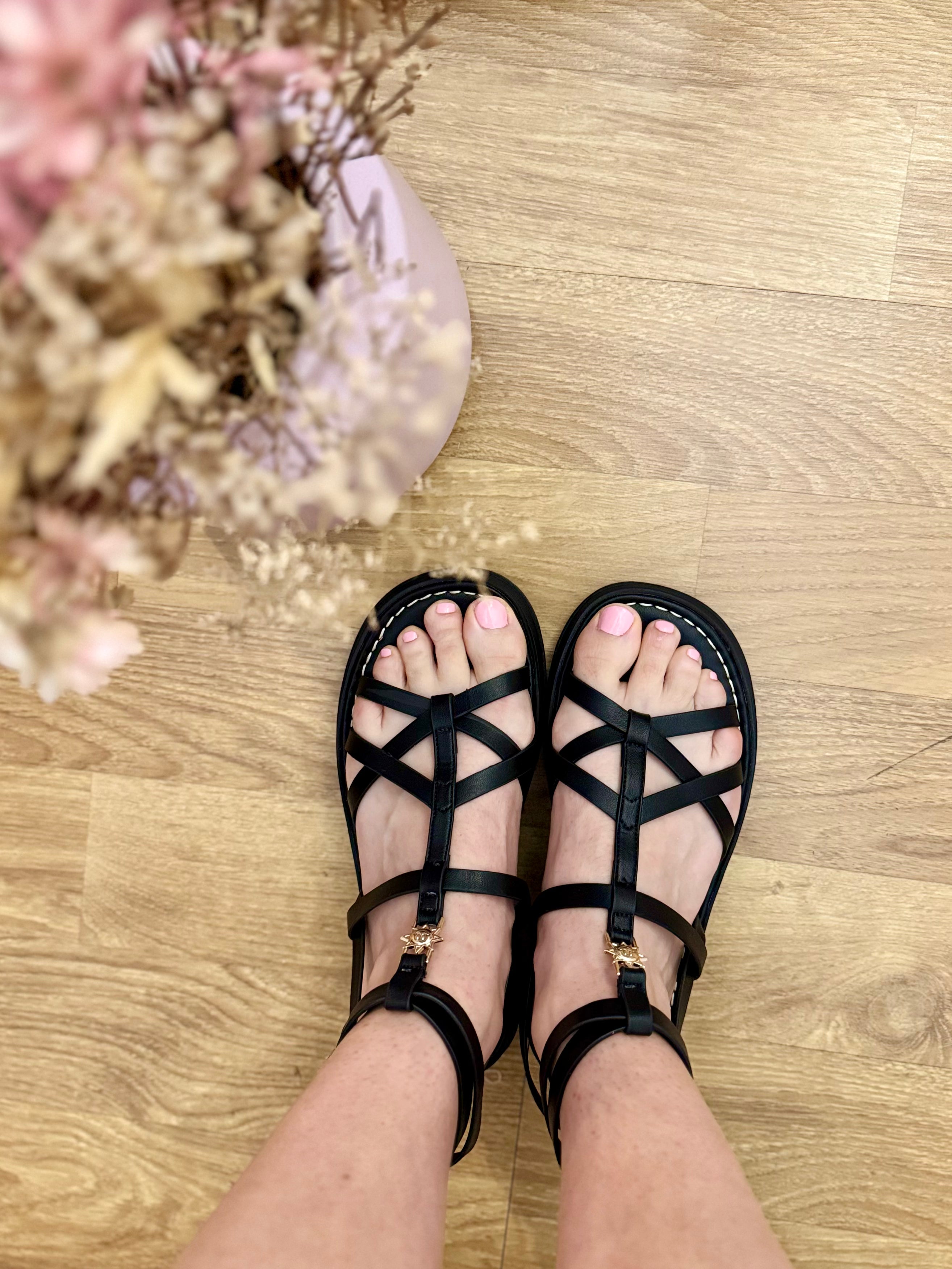 Sandales à brides noires