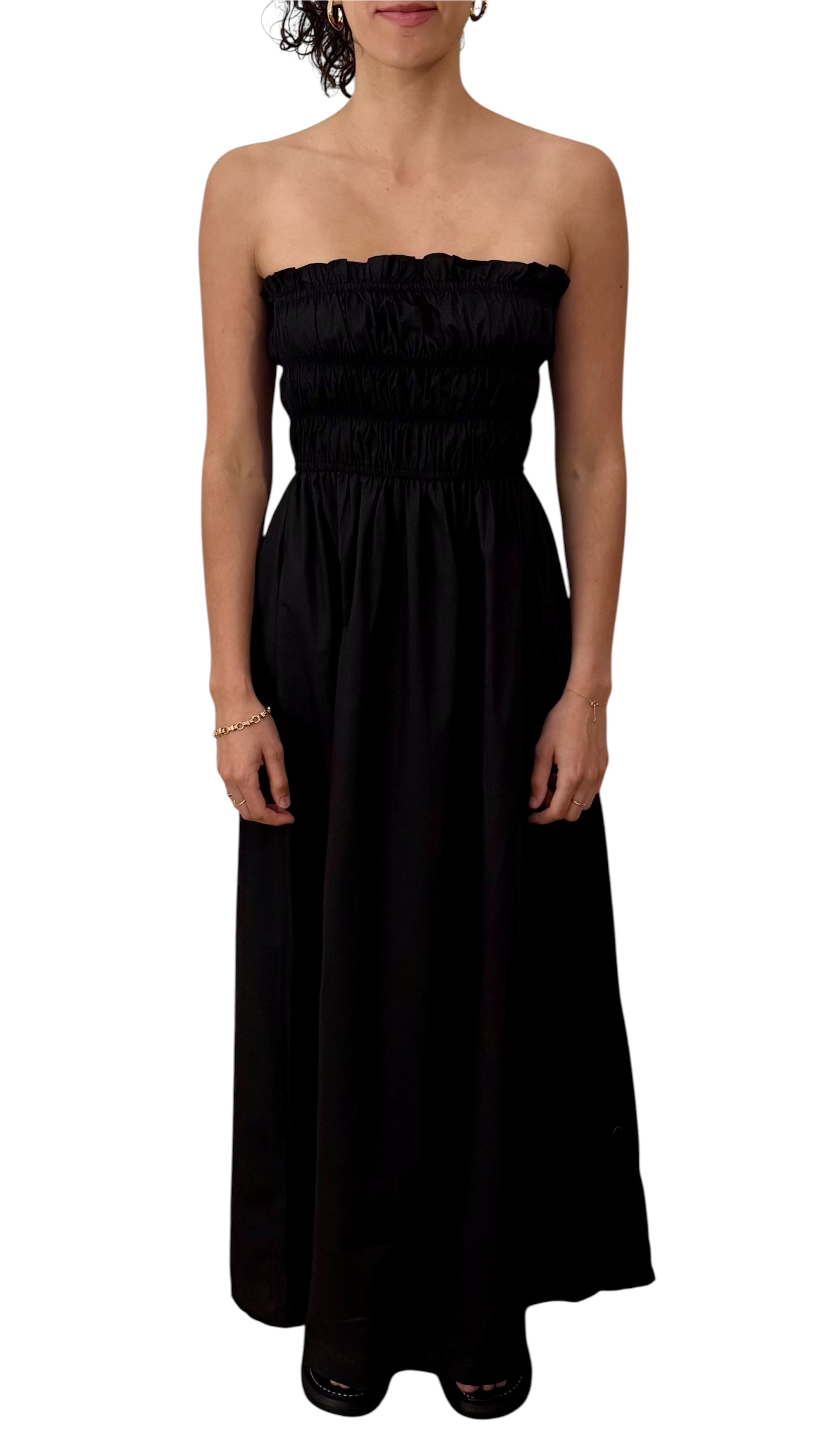Robe en popeline smockée