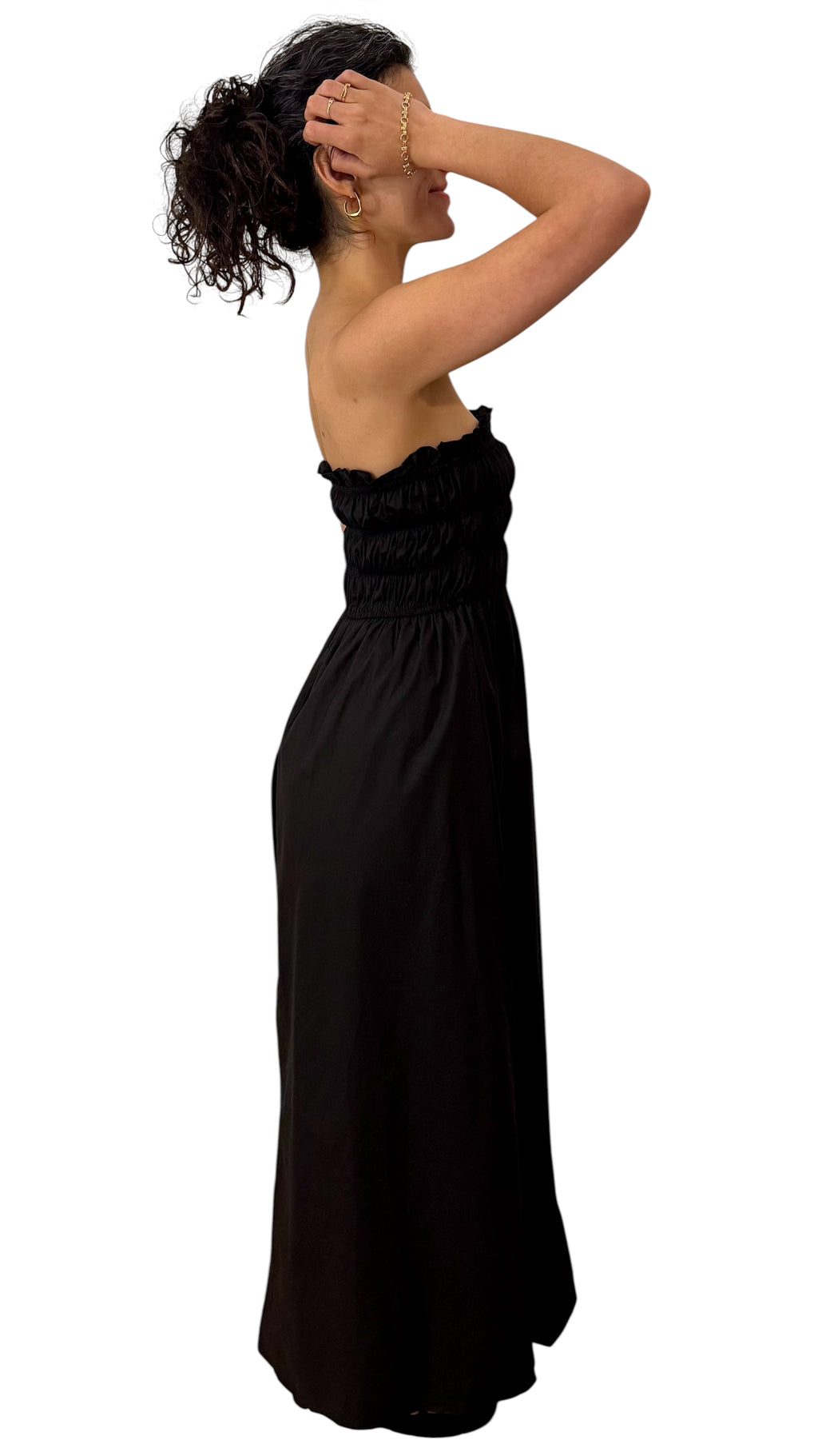 Robe en popeline smockée