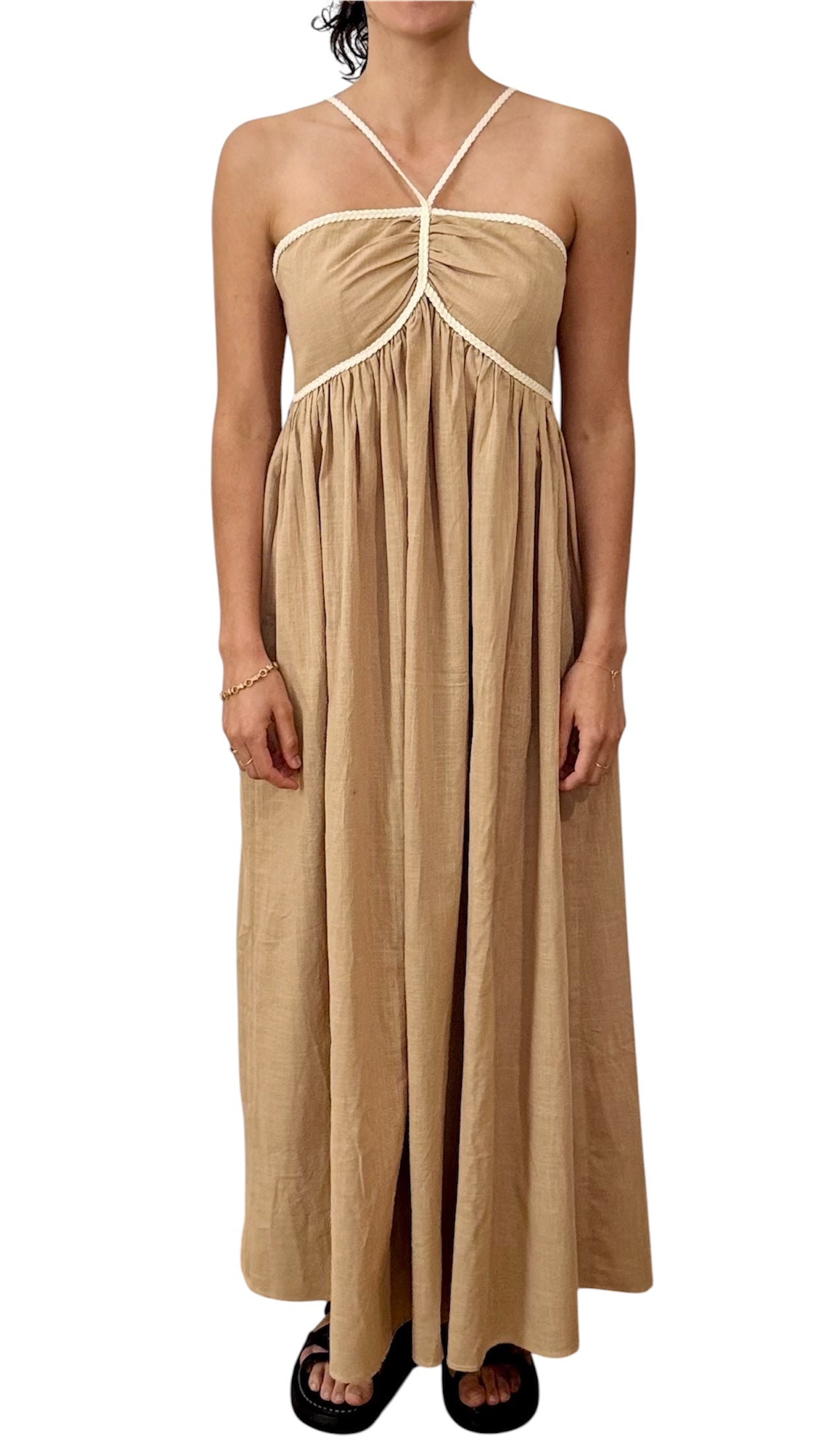 Robe maxi beige