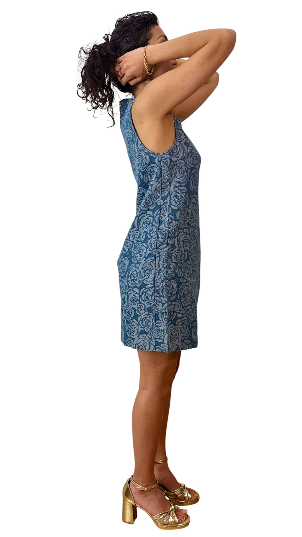Robe en jean imprimée