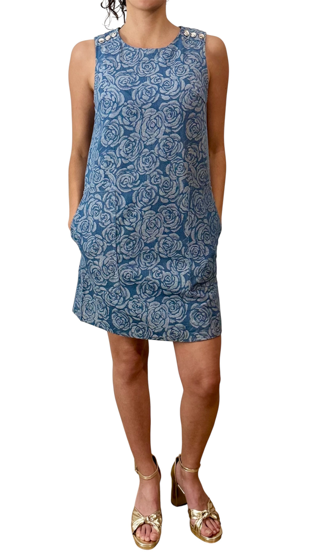 Robe en jean imprimée