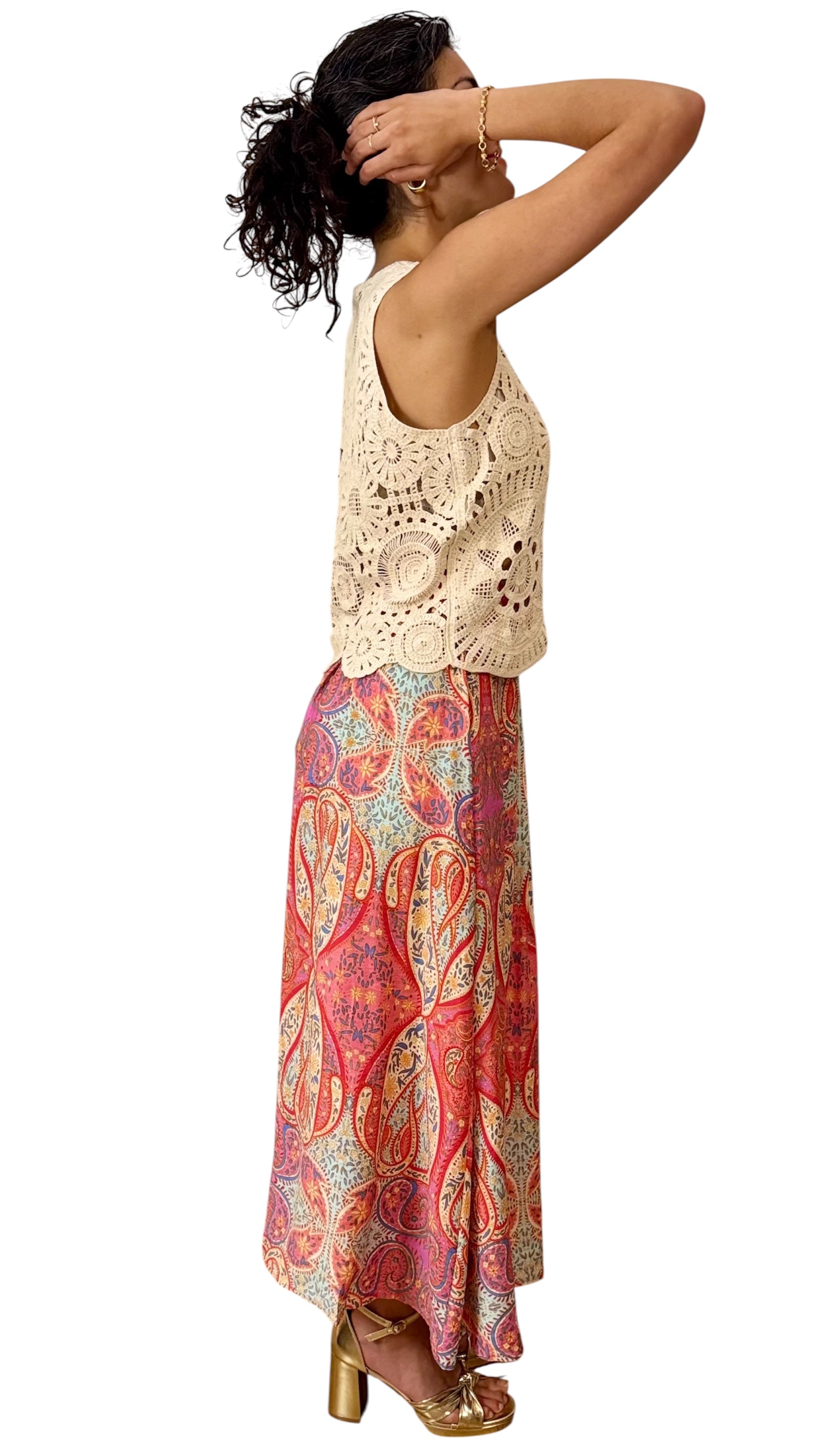 Top en crochet à motifs