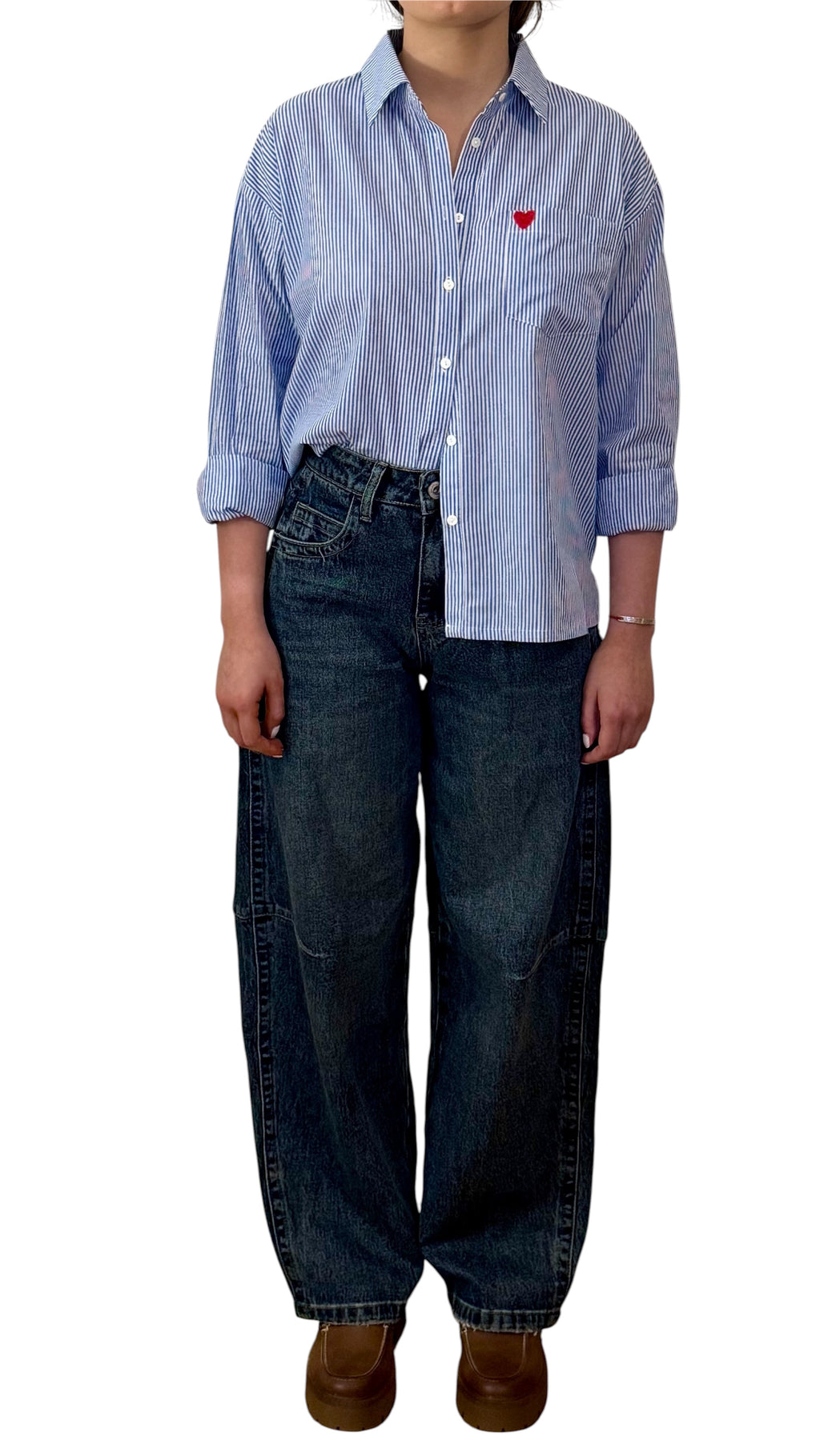 Chemise rayée bleue
