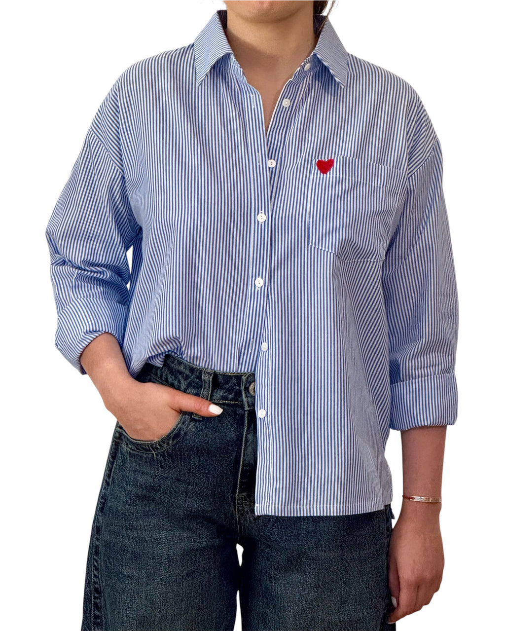 Chemise rayée bleue