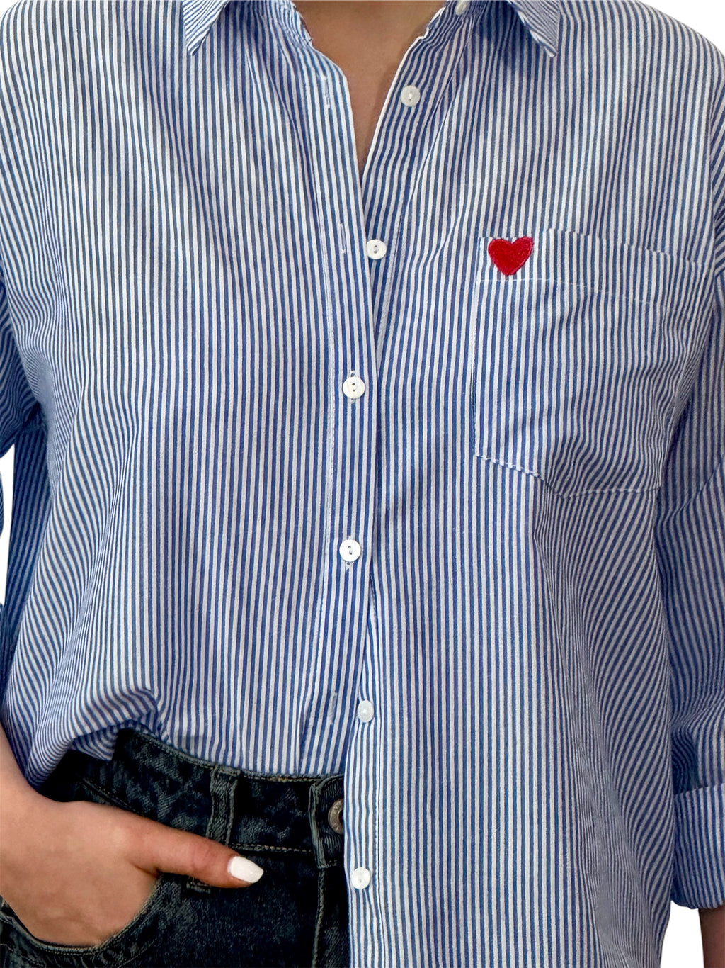 Chemise rayée bleue