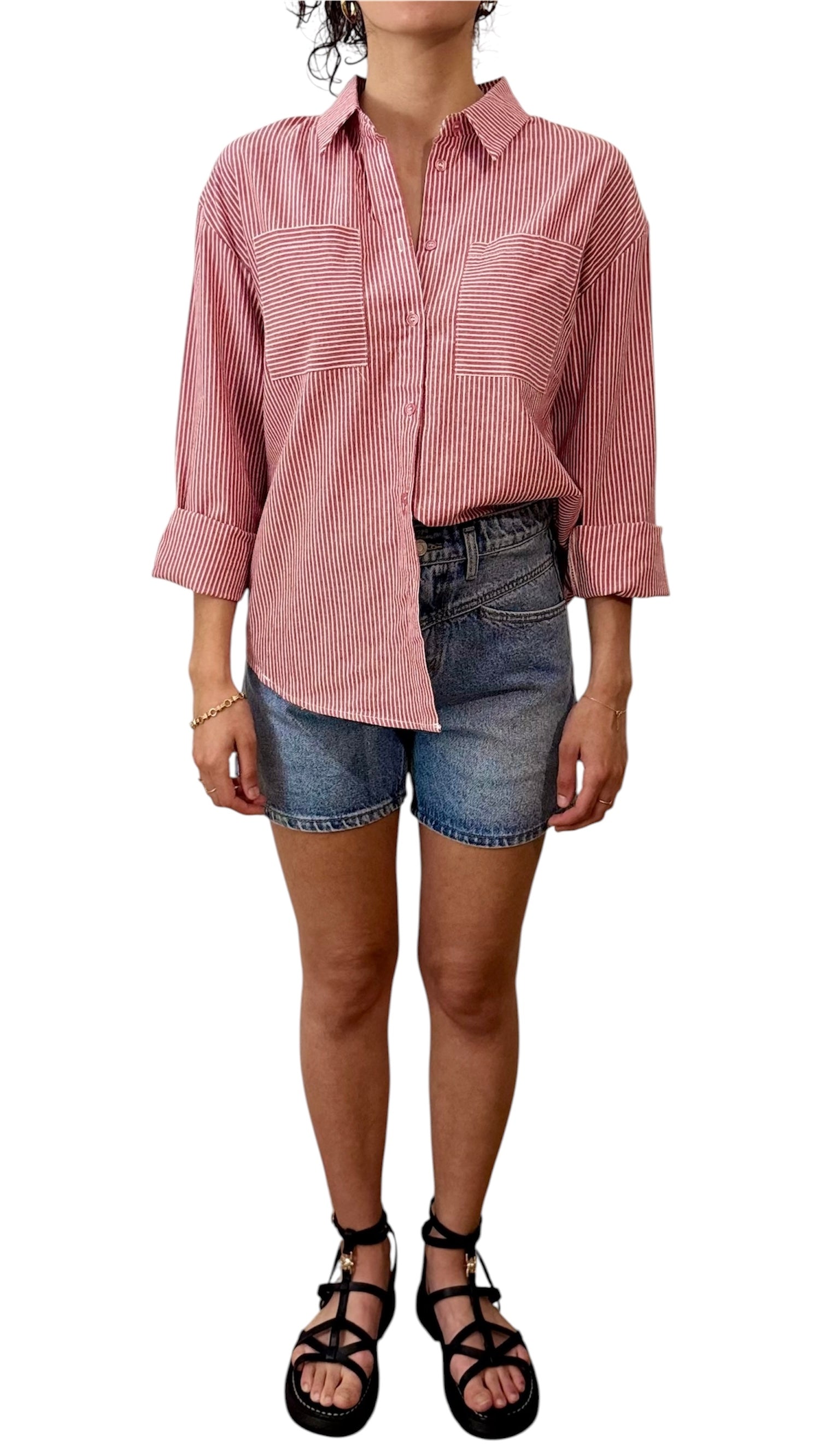 Chemise rayée rouge
