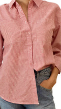 Chemise rayée rouge